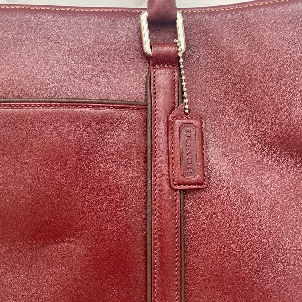 Coach Burgundy Red Leather Tote NWOT - Picture 2 of 15